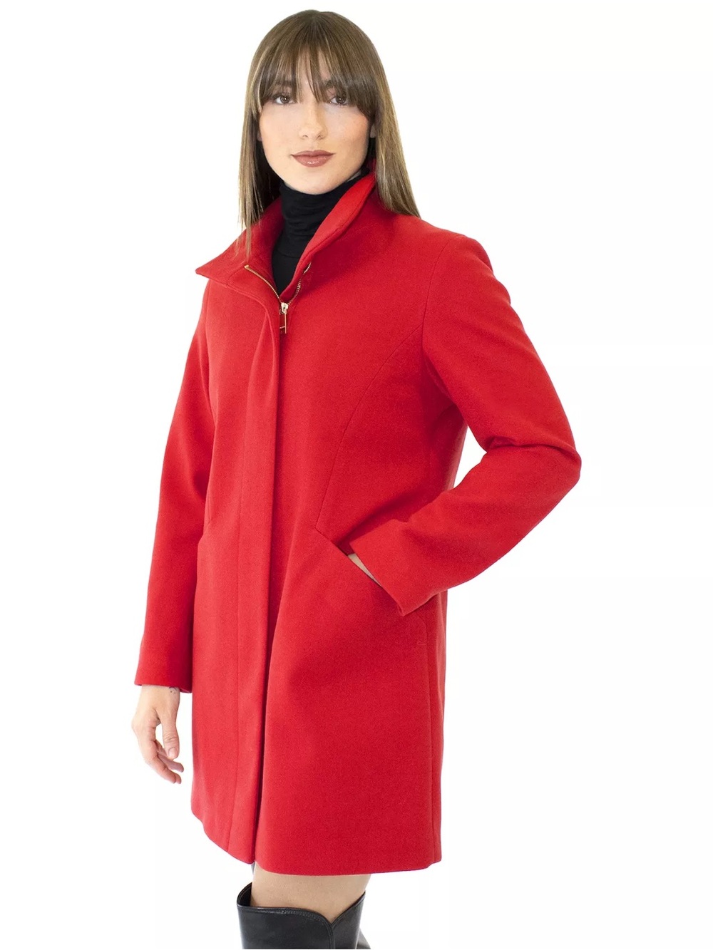 Nine West Red Zip-Front Pea Coat XXL NWT